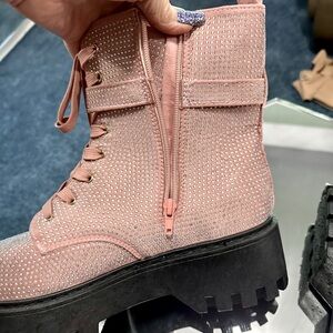 Pink Studded rhinestone Women's Boots 11